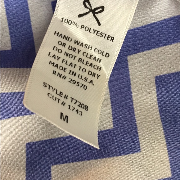 Everly Blue & White Chevron Blouse - Picture 6 of 7